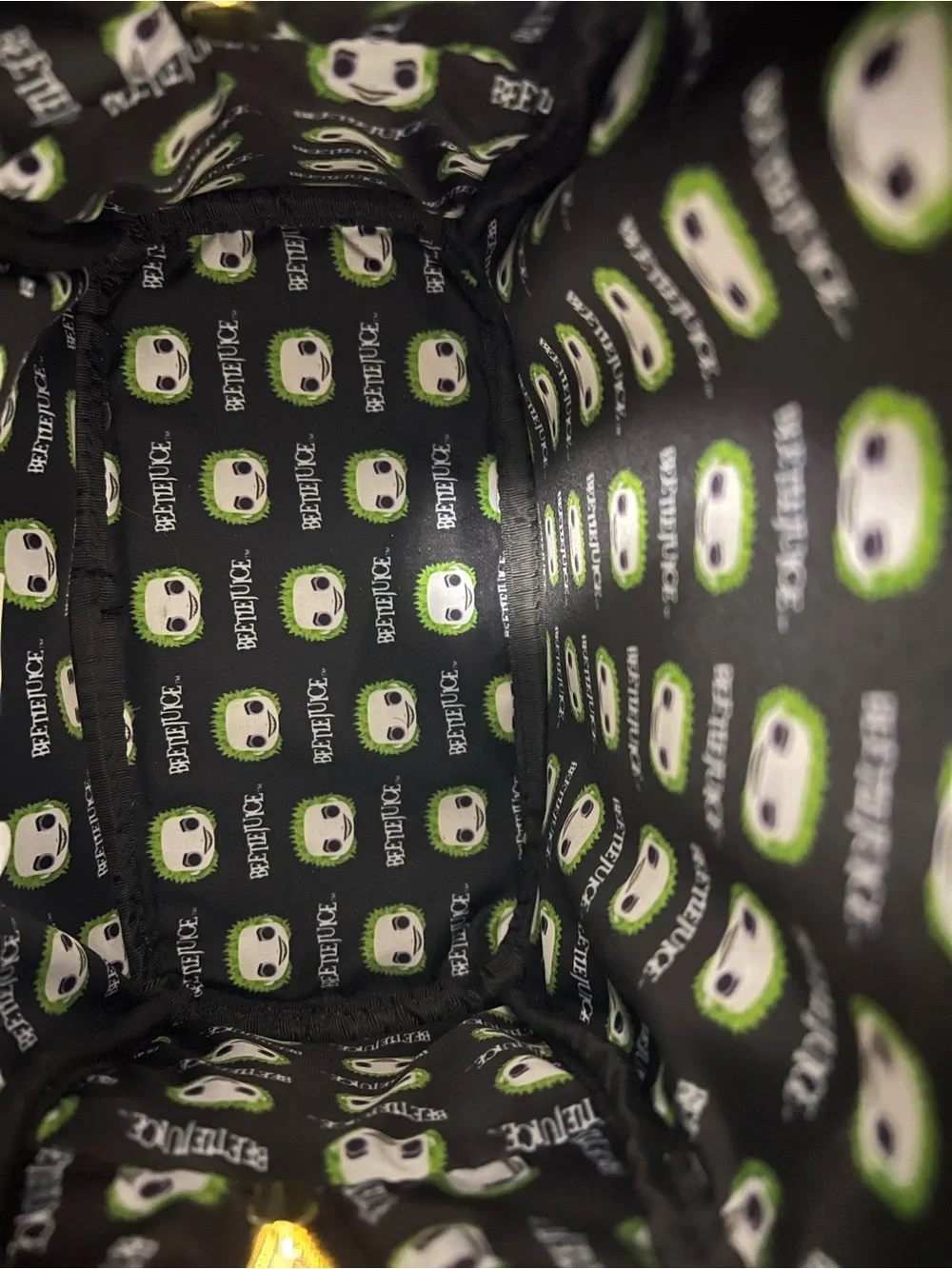 Loungefly Black White Green Beetlejuice Mini Backpack